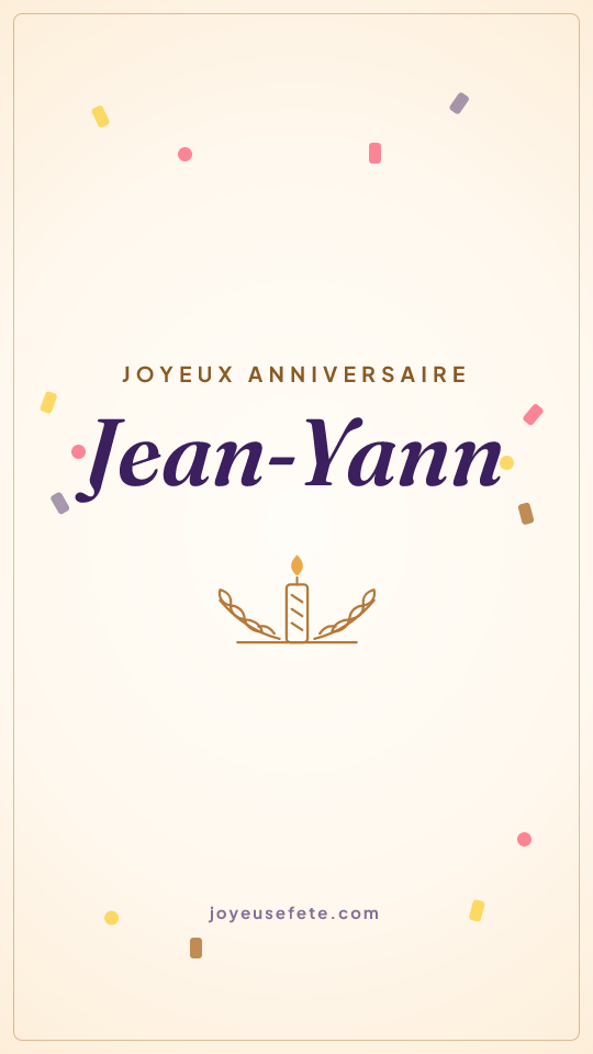 Image « Joyeux anniversaire Jean-Yann » au format story