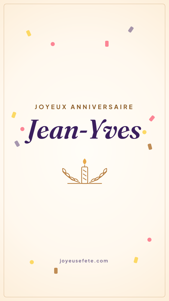 Image « Joyeux anniversaire Jean-Yves » au format story