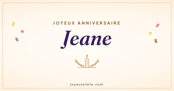 Image « Joyeux anniversaire Jeane » au format large