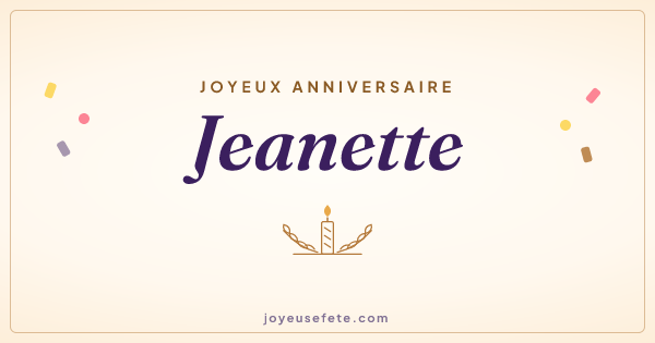 Image « Joyeux anniversaire Jeanette » au format large
