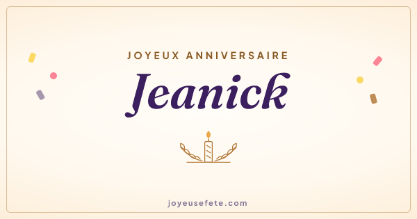 Image « Joyeux anniversaire Jeanick » au format large