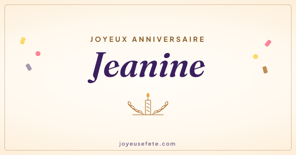 Image « Joyeux anniversaire Jeanine » au format large
