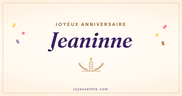 Image « Joyeux anniversaire Jeaninne » au format large
