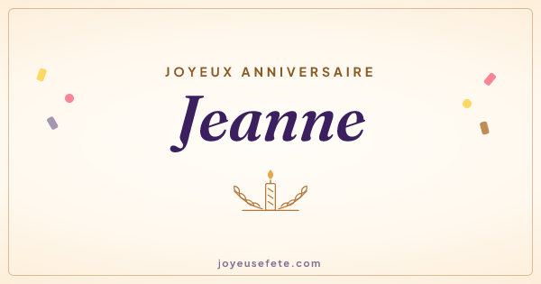 Image « Joyeux anniversaire Jeanne » au format large