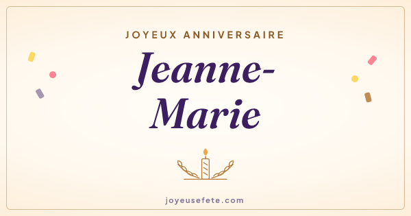 Image « Joyeux anniversaire Jeanne-Marie » au format large