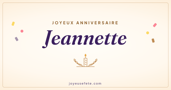 Image « Joyeux anniversaire Jeannette » au format large