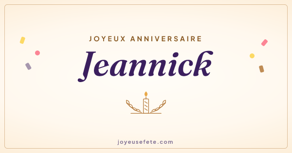 Image « Joyeux anniversaire Jeannick » au format large