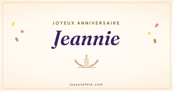 Image « Joyeux anniversaire Jeannie » au format large