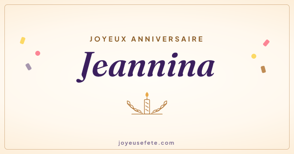 Image « Joyeux anniversaire Jeannina » au format large