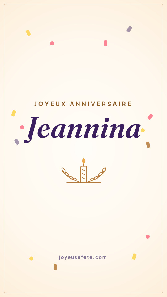 Image « Joyeux anniversaire Jeannina » au format story