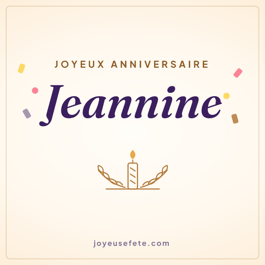 Image carrée « Joyeux anniversaire Jeannine » pour WhatsApp
