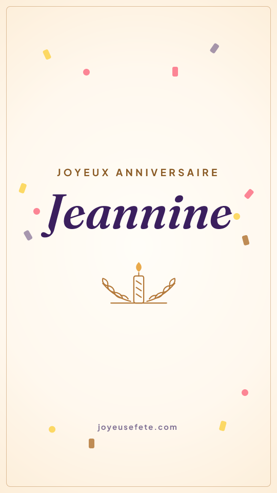 Image « Joyeux anniversaire Jeannine » au format story