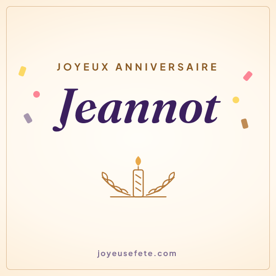 Image carrée « Joyeux anniversaire Jeannot » pour WhatsApp