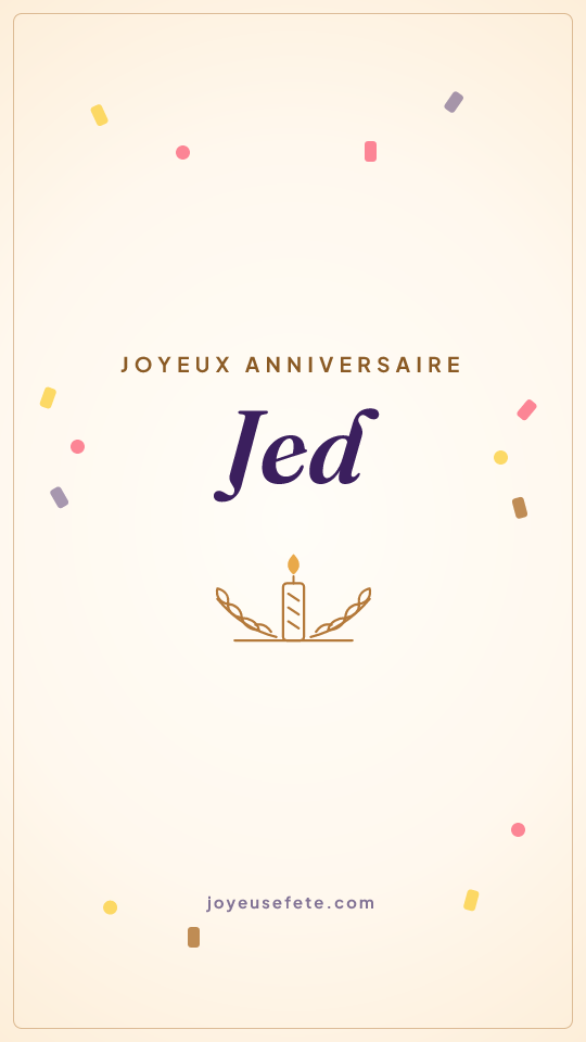 Image « Joyeux anniversaire Jed » au format story