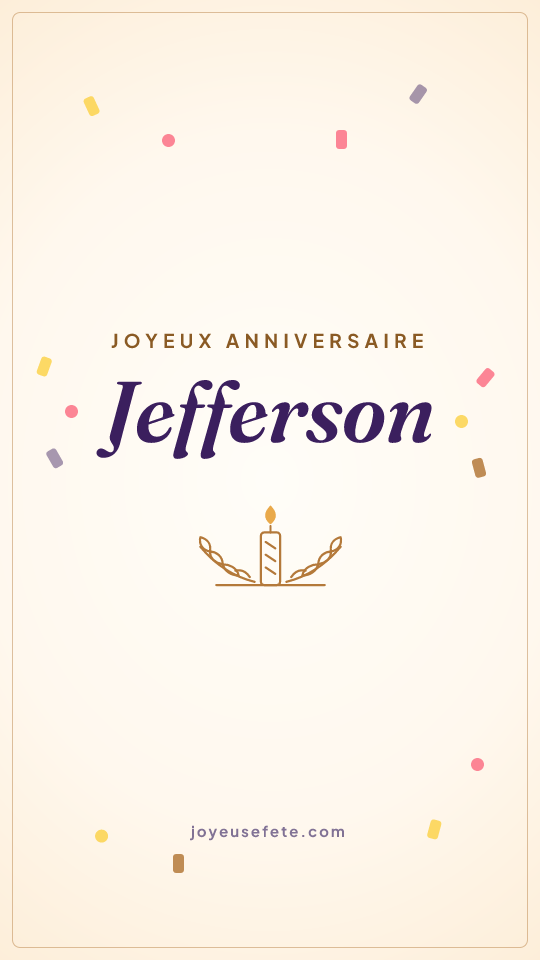 Image « Joyeux anniversaire Jefferson » au format story