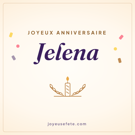 Image carrée « Joyeux anniversaire Jelena » pour WhatsApp