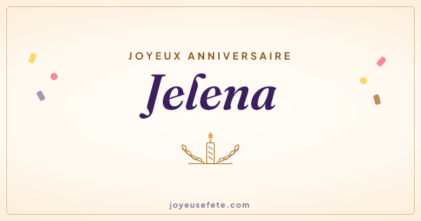 Image « Joyeux anniversaire Jelena » au format large