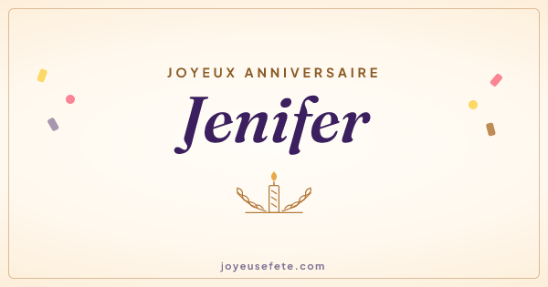 Image « Joyeux anniversaire Jenifer » au format large