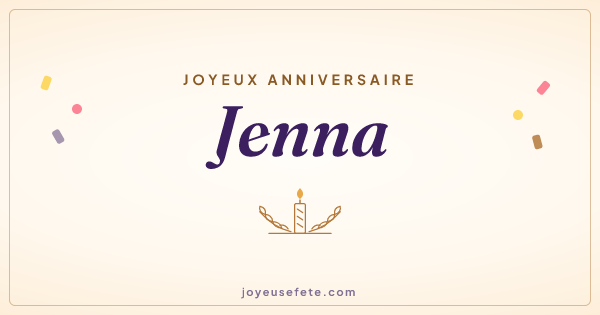 Image « Joyeux anniversaire Jenna » au format large