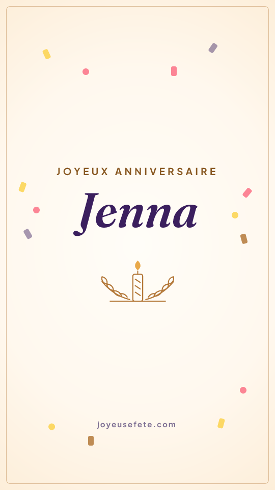 Image « Joyeux anniversaire Jenna » au format story
