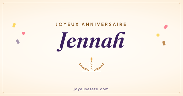 Image « Joyeux anniversaire Jennah » au format large