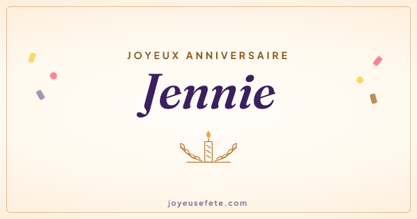 Image « Joyeux anniversaire Jennie » au format large