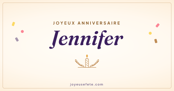 Image « Joyeux anniversaire Jennifer » au format large