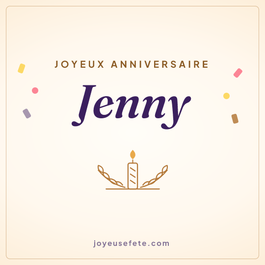 Image carrée « Joyeux anniversaire Jenny » pour WhatsApp