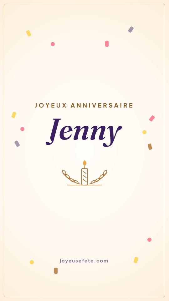Image « Joyeux anniversaire Jenny » au format story