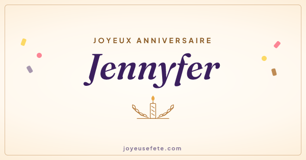 Image « Joyeux anniversaire Jennyfer » au format large