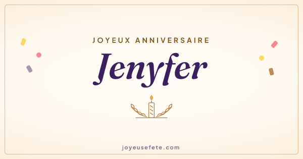 Image « Joyeux anniversaire Jenyfer » au format large