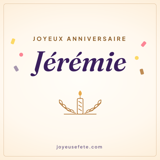 Image carrée « Joyeux anniversaire Jérémie » pour WhatsApp