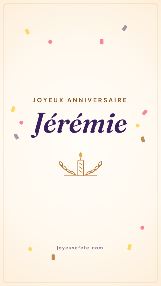 Image « Joyeux anniversaire Jérémie » au format story