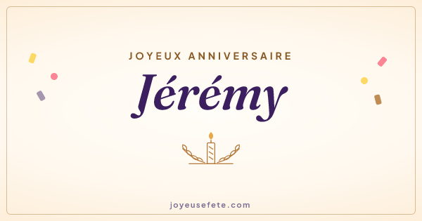 Image « Joyeux anniversaire Jérémy » au format large
