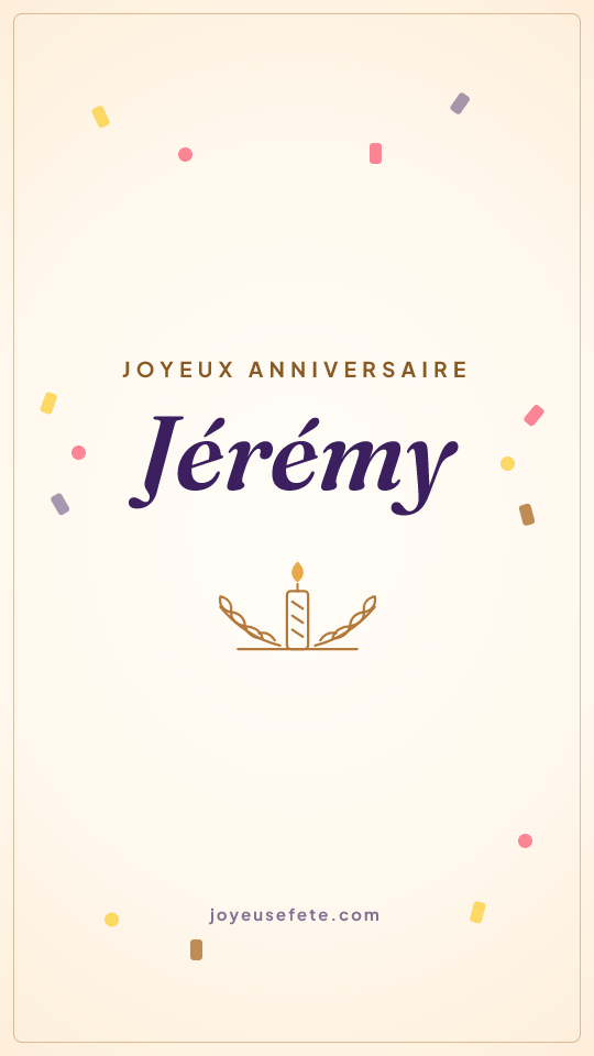 Image « Joyeux anniversaire Jérémy » au format story