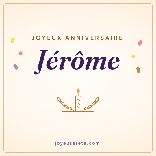 Image carrée « Joyeux anniversaire Jérôme » pour WhatsApp