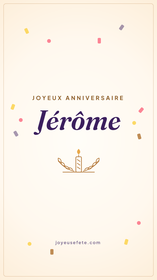 Image « Joyeux anniversaire Jérôme » au format story
