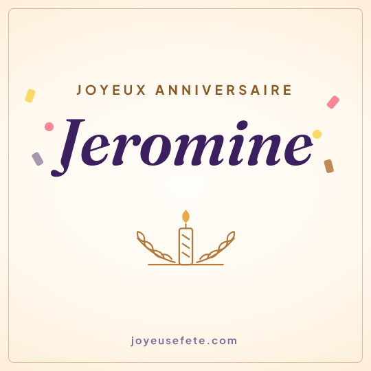 Image carrée « Joyeux anniversaire Jeromine » pour WhatsApp