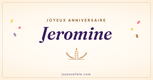Image « Joyeux anniversaire Jeromine » au format large