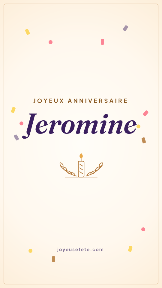 Image « Joyeux anniversaire Jeromine » au format story