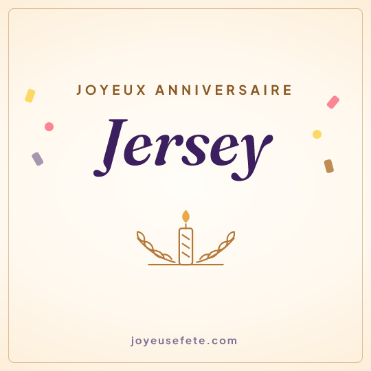 Image carrée « Joyeux anniversaire Jersey » pour WhatsApp