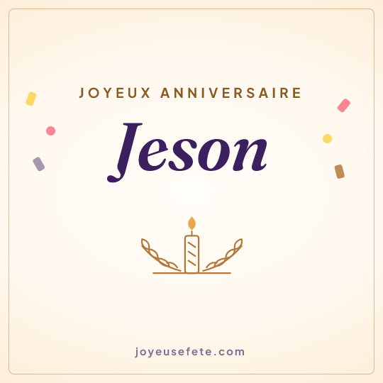 Image carrée « Joyeux anniversaire Jeson » pour WhatsApp