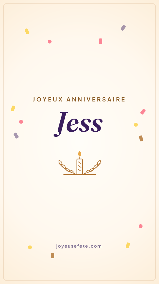Image « Joyeux anniversaire Jess » au format story