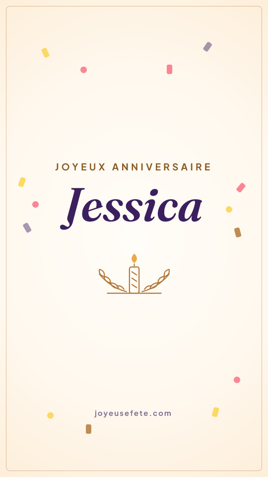 Image « Joyeux anniversaire Jessica » au format story
