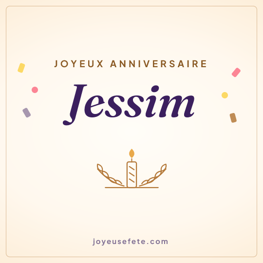 Image carrée « Joyeux anniversaire Jessim » pour WhatsApp
