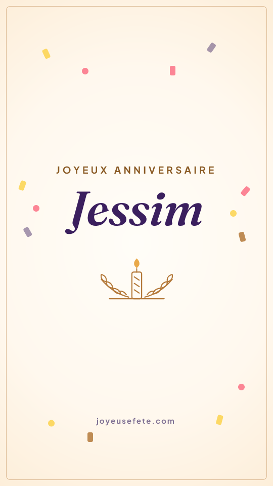 Image « Joyeux anniversaire Jessim » au format story