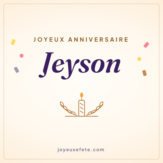 Image carrée « Joyeux anniversaire Jeyson » pour WhatsApp