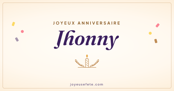Image « Joyeux anniversaire Jhonny » au format large