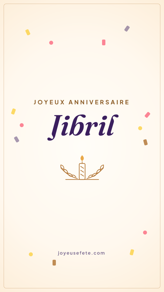 Image « Joyeux anniversaire Jibril » au format story