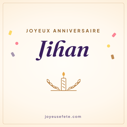 Image carrée « Joyeux anniversaire Jihan » pour WhatsApp